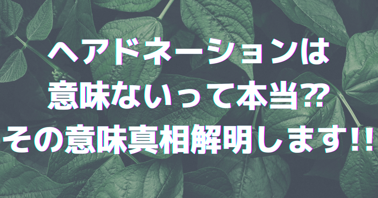 ヘアドネーションは意味ないって本当 その意味真相解明します 豆ちし記